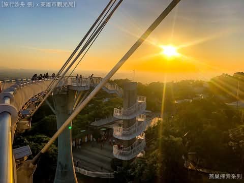 崗山之眼步道上遠望夕陽
