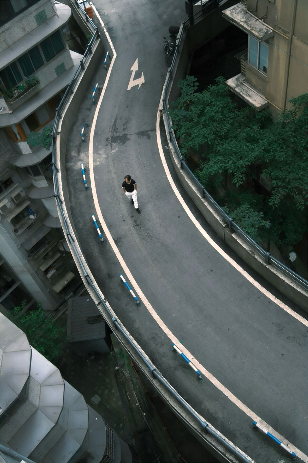 從白象居高處俯瞰重慶彎曲道路
